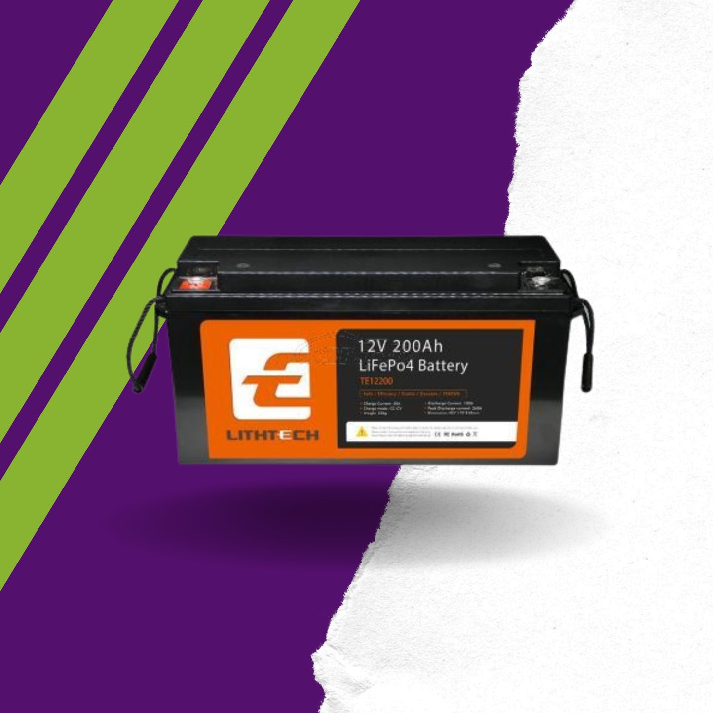 12V 200Ah LifePO4 battery with bluetooth lithtech