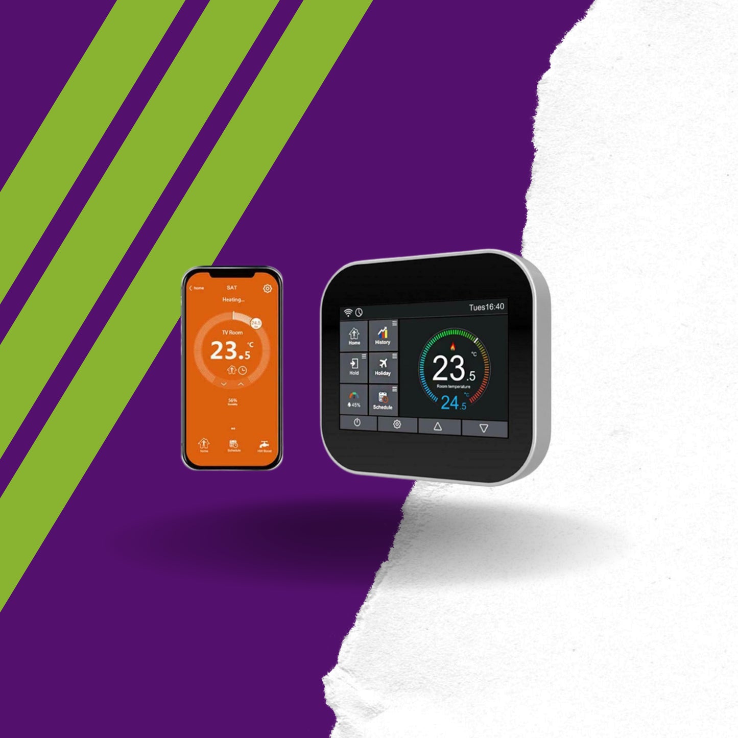 Έξυπνος Θερμοστάτης Χώρου WiFi Touch Screen MC6 Μαύρος