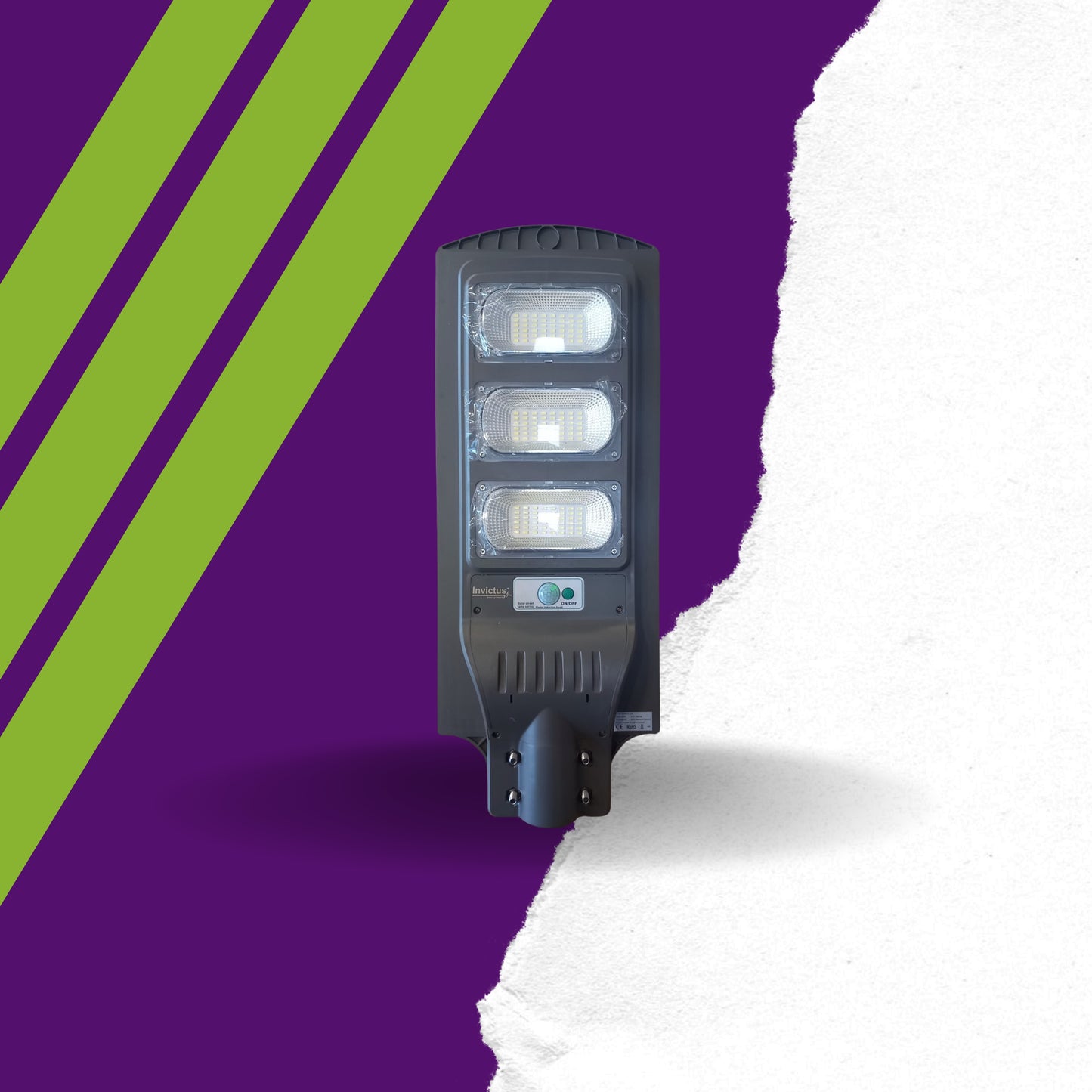 INVICTUS Αυτόνομος ηλιακός προβολέας 90watt με panel και χειριστήριο